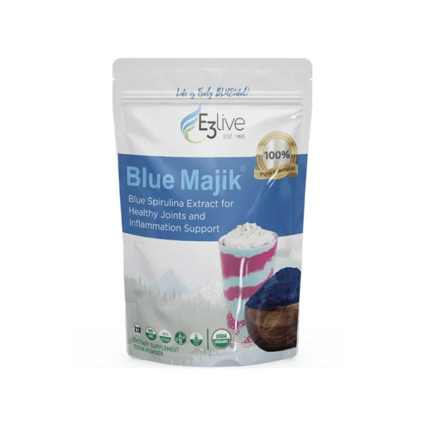 Blue Majik Fine Powder 60g – Phycocyanin - Rich Superfood for Energy & Inflammation Support - Wellness Overstock