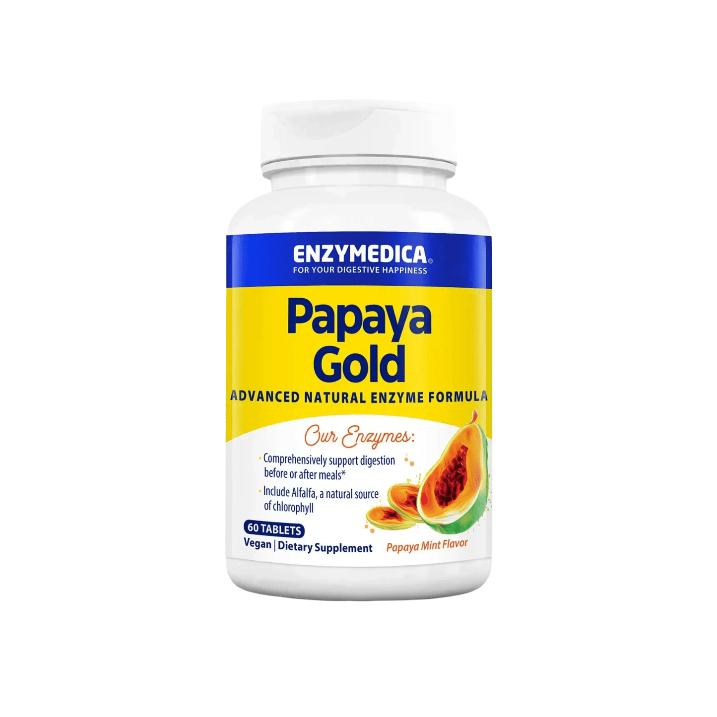 Enzymedica Papaya Gold 120ct – Natural Digestive Enzyme Support - Wellness Overstock