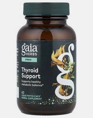 Gaia Herbs Thyroid Support 60ct – herbal supplement with ashwagandha, kelp, and schisandra to promote thyroid health, energy