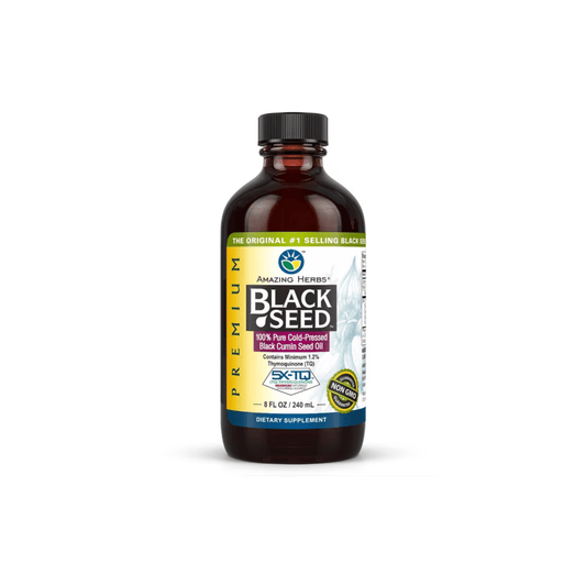 Amazing Herbs Black Seed Oil 8oz – Cold - Pressed Nigella Sativa - Wellness Overstock