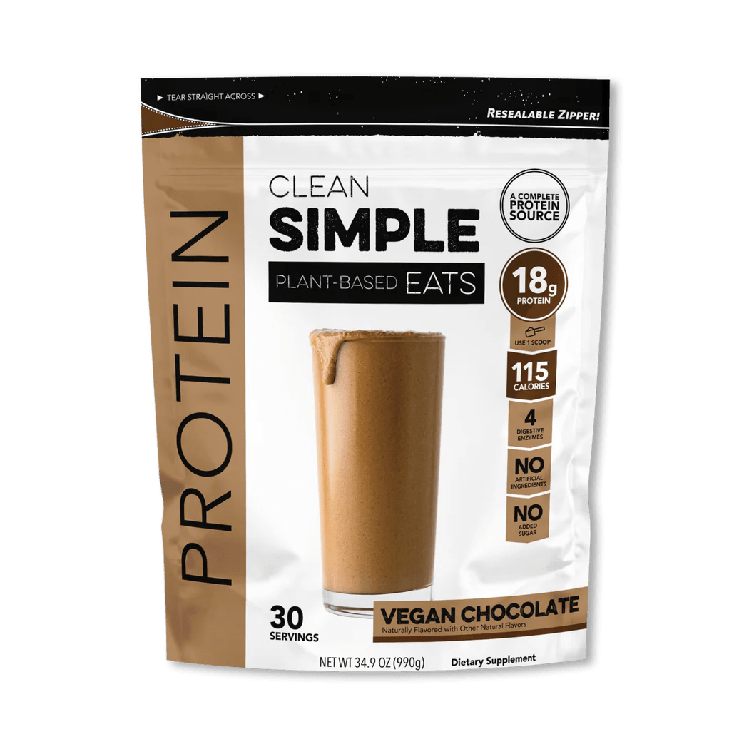 Clean Simple Eats - Protein Powder: Vegan Chocolate 30 servings - Wellness Overstock