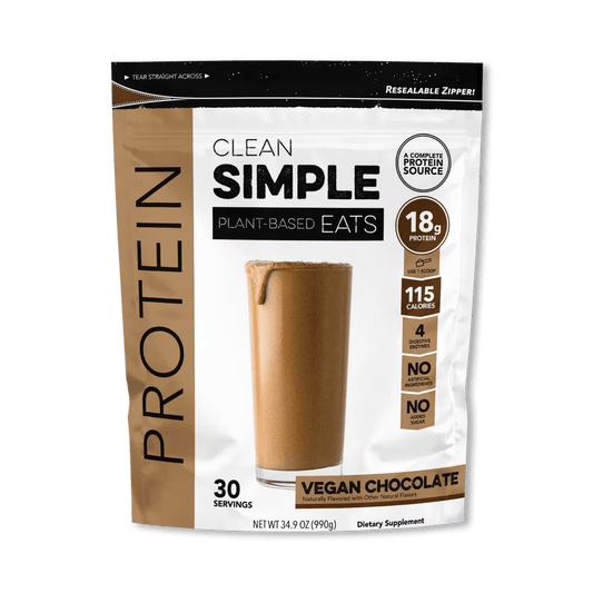 Clean Simple Eats - Protein Powder: Vegan Chocolate 30 servings - Wellness Overstock