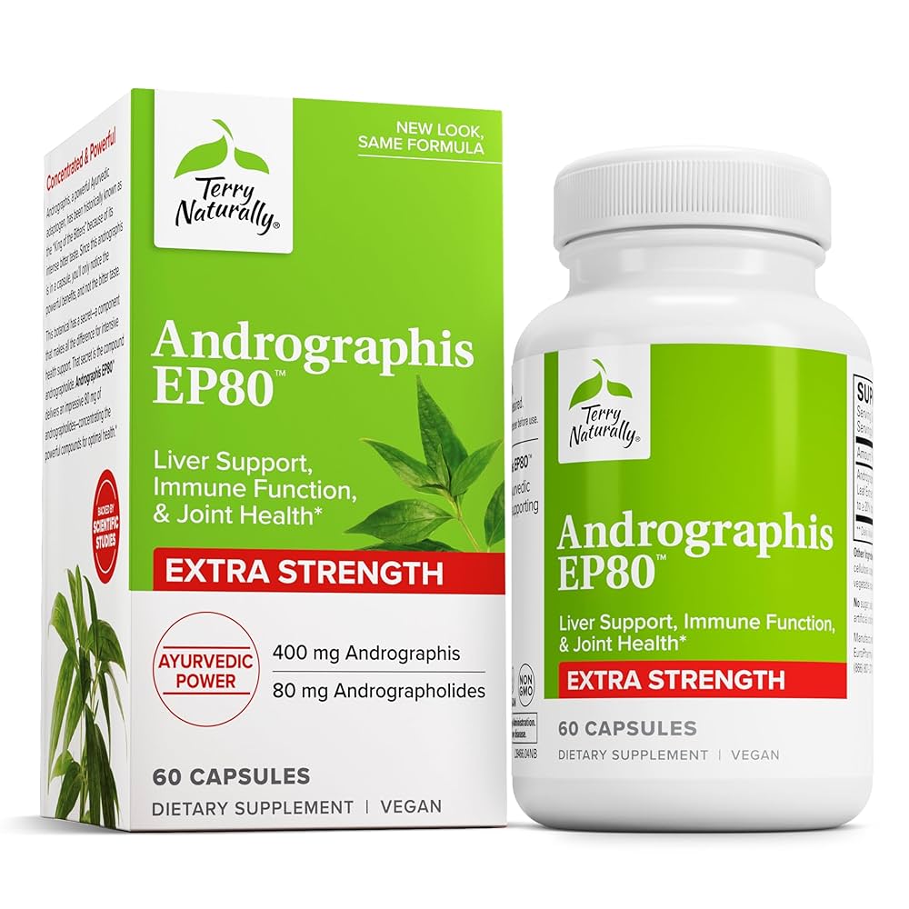 Terry Naturally Andrographis EP80 Extra Strength 60ct - Wellness Overstock